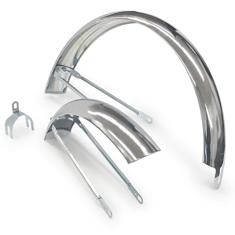 Wald Chrome Steel Fenders - 20"