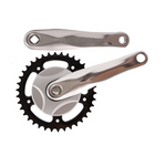 Aluminum Crankset - 38T, 170mm - Black and Silver