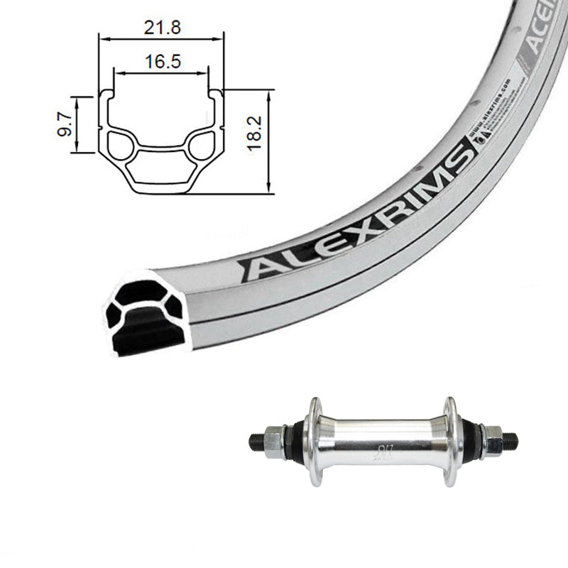 Axel Rim Front Wheel - 700C - Alexrims Ace-18 – Plain Bicycle