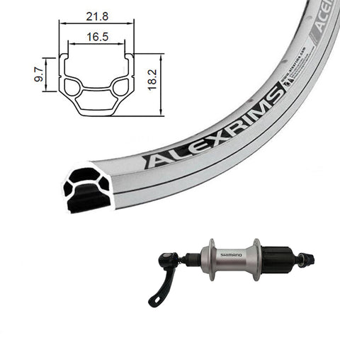 Rear Wheel - 700C (622 mm) - Alexrims Ace-18 Rim - Freewheel or Freehub - Threaded or Quick Release
